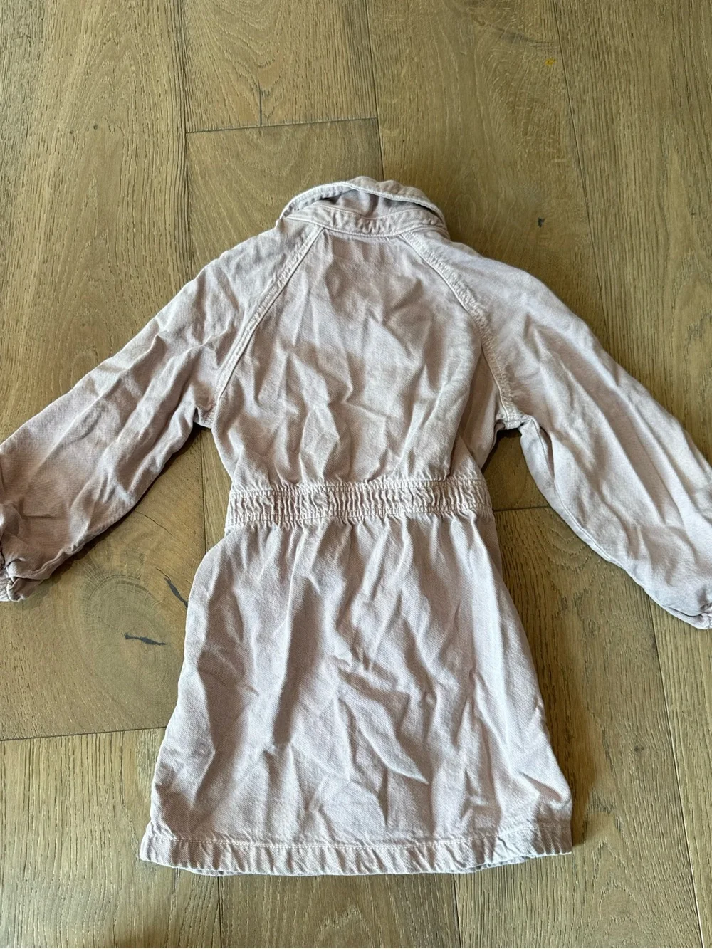 Zara kids Light pink Jean Button-Front Shirt Dress with Belt size 6